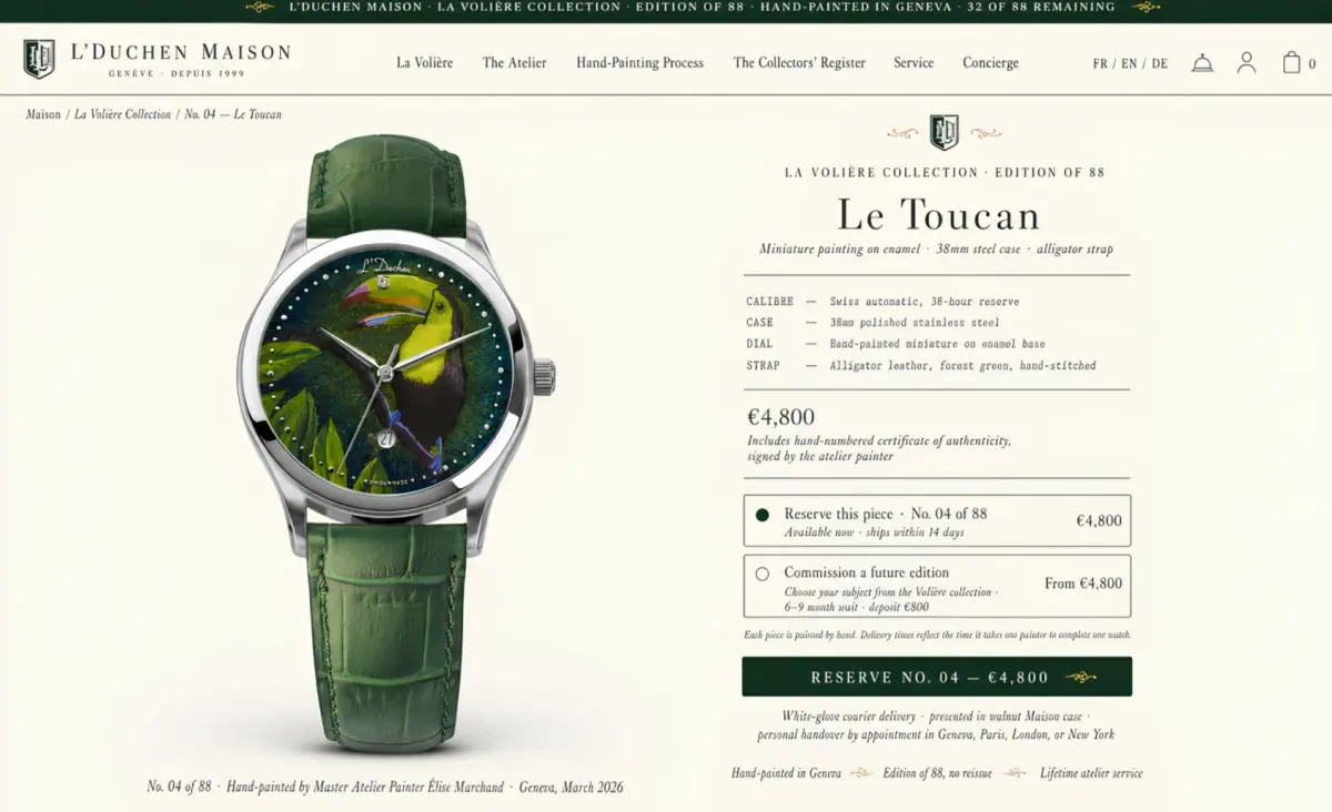 Luxury product campaign page